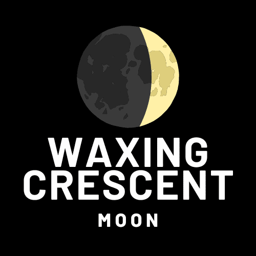Pagan Rituals Waxing Crescent Moon Image w/yellow crescent