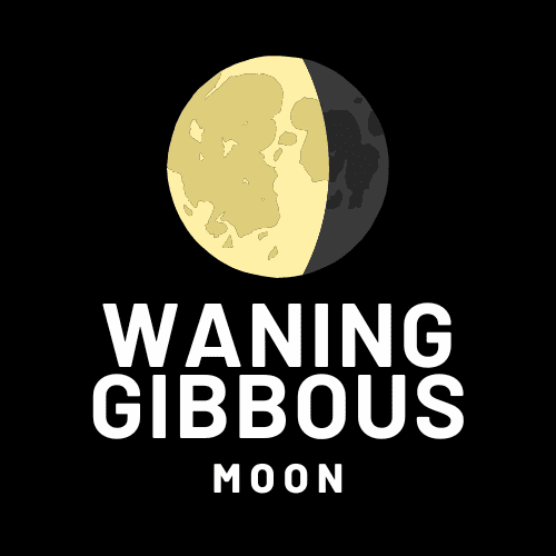 Pagan Rituals Waning Gibbous Moon Image w/yellow brightness as moon highlight