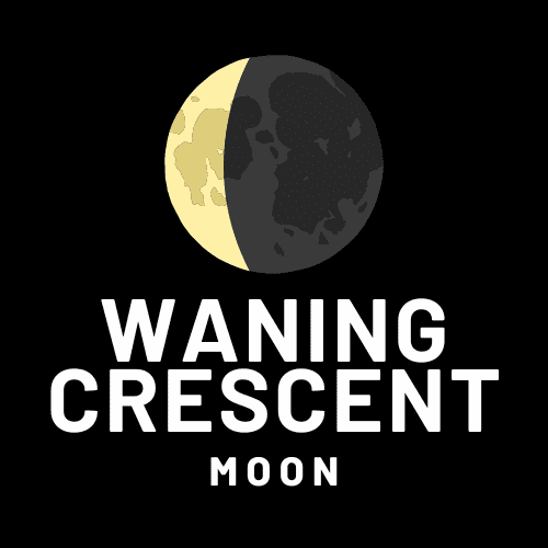 Pagan Rituals Waning Crescent Moon Image w/yellow brightness as moon highlight