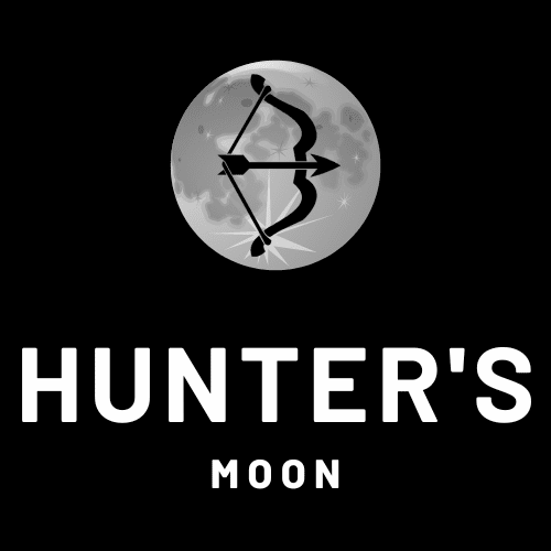 Pagan Hunter's Full Moon with a Hunters bow silhouette in the middle of the moon