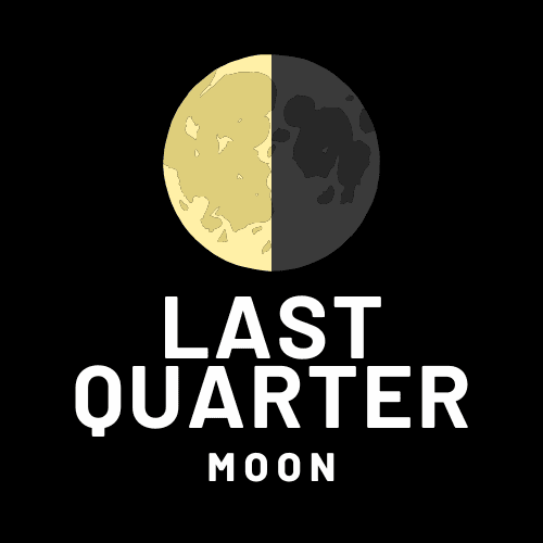 Last quarter moon image when the moon is half illuminated