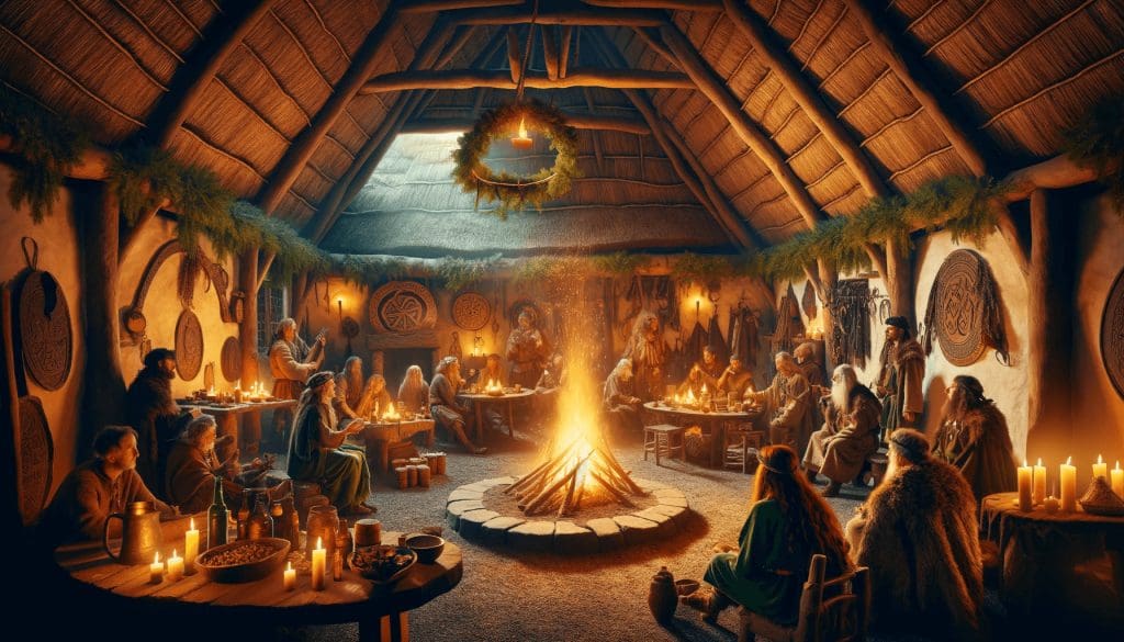 Celtic Midwinter Yule celebration. They depict old traditions of the Celts and Druids.