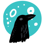 Crow in front of moon